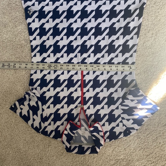 Jofit Navy White and Red Houndstooth Polo Top - Picture 7 of 8